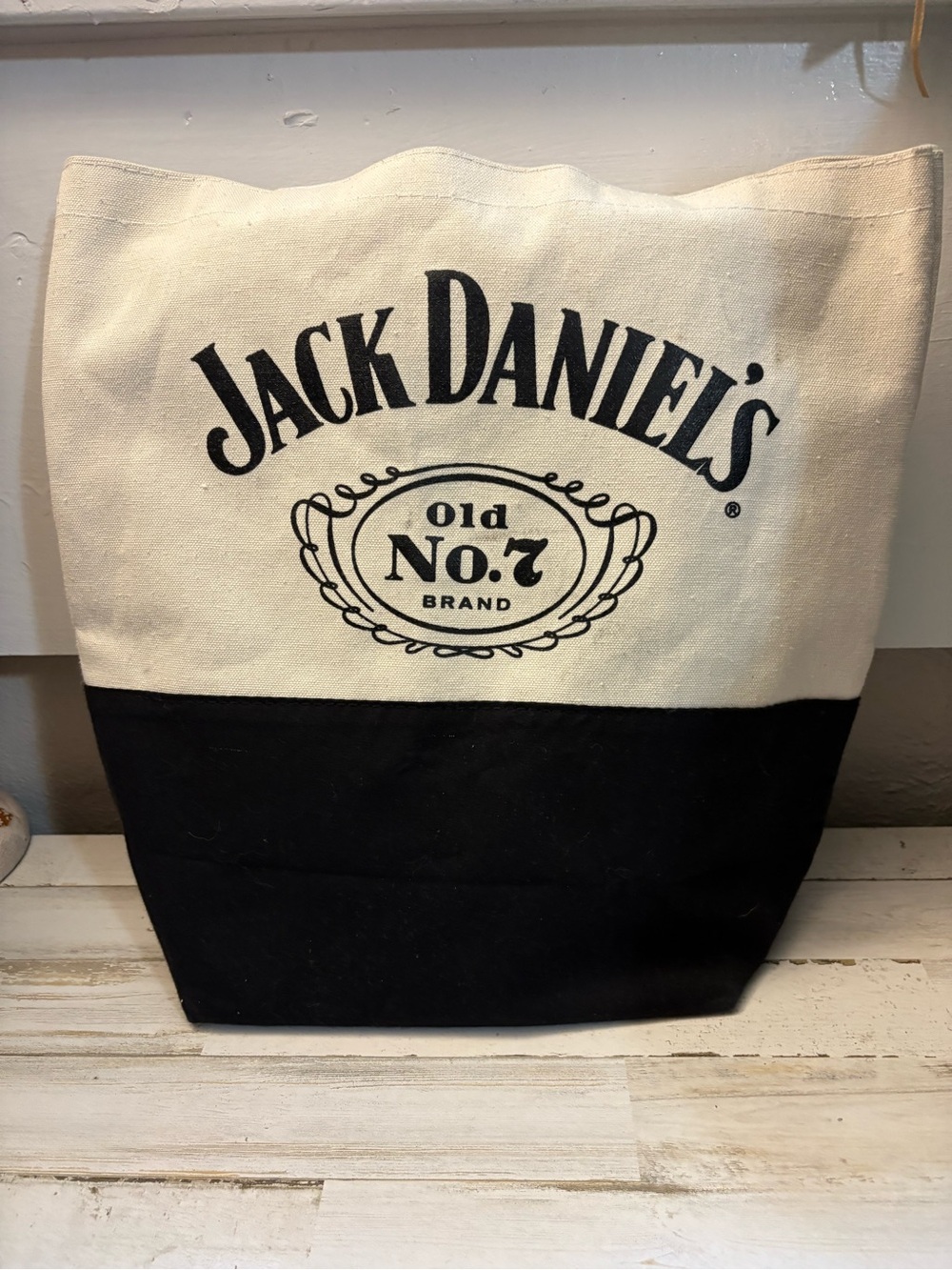 Jack Daniels Black & Cream Logo Canvas Tote